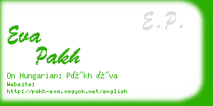 eva pakh business card